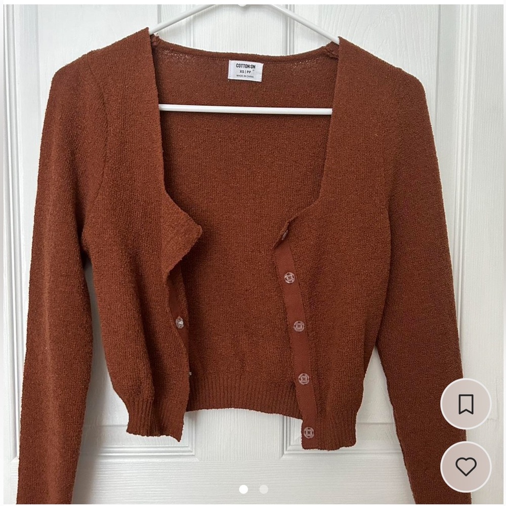 Cotton on/ women’s brown cardigan/ size xs